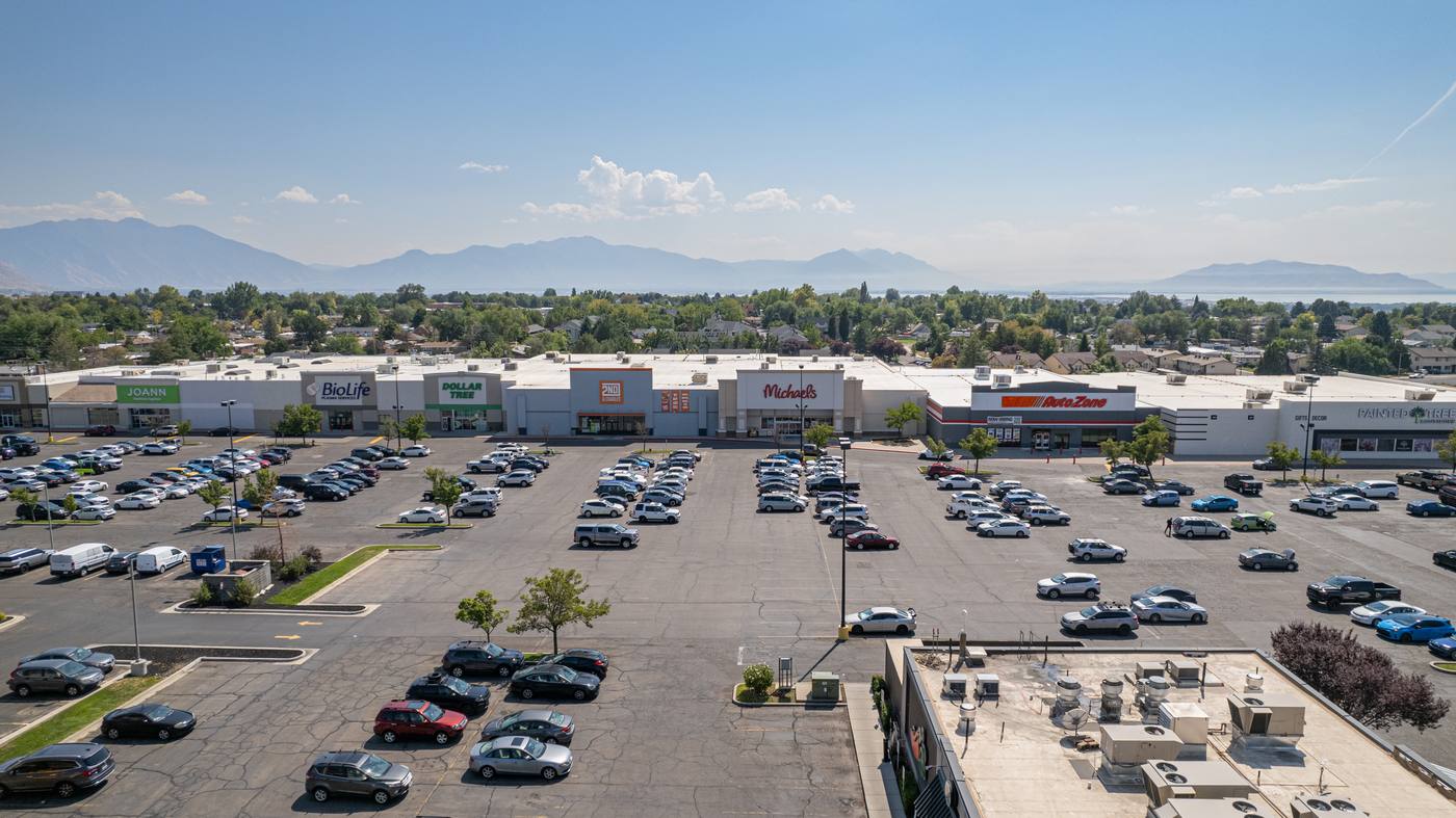 Aerial view of a CDRE shopping center